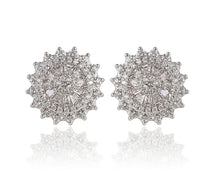 Load image into Gallery viewer, Double Crystal Cluster Stud Earrings