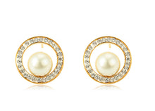 Load image into Gallery viewer, Circled Pearl Studs