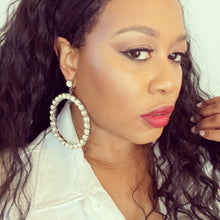Load image into Gallery viewer, Chunky Rhinestone Hoops (More Colors Available)
