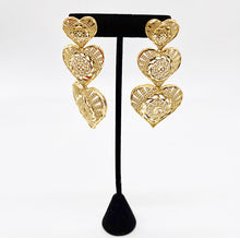 Load image into Gallery viewer, Gold Heart Earrings