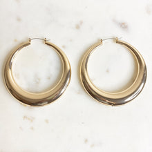 Load image into Gallery viewer, Large Hollow Gold Hoop