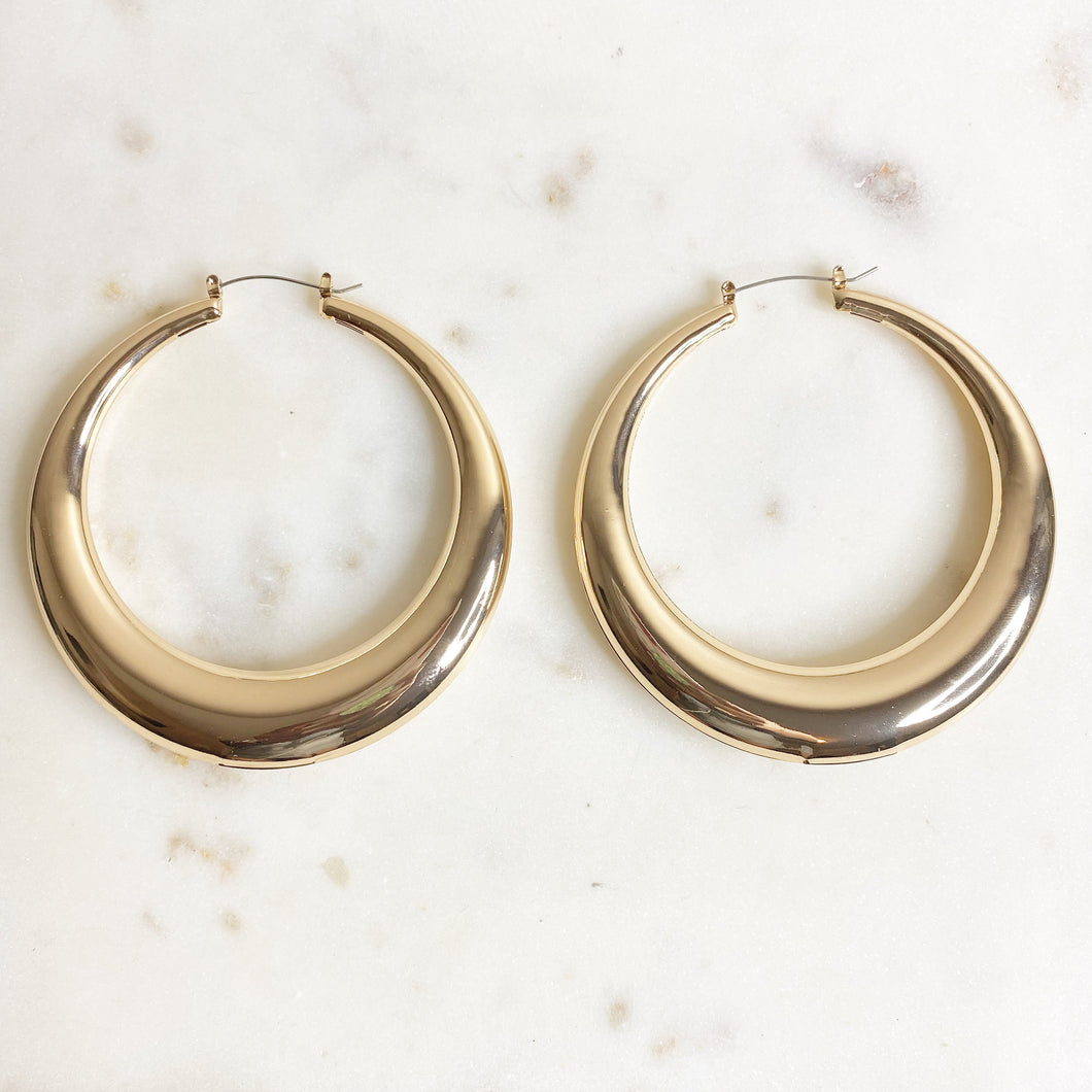 Large Hollow Gold Hoop