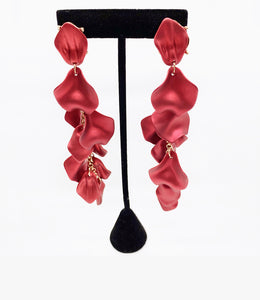Red Petal Earrings 