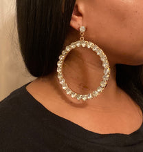 Load image into Gallery viewer, Chunky Rhinestone Hoops (More Colors Available)