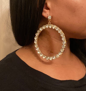 Chunky Rhinestone Hoops (More Colors Available)