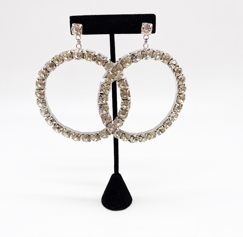 Chunky Rhinestone Hoops (More Colors Available)