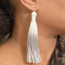Load image into Gallery viewer, Two Tone Tassel Earrings