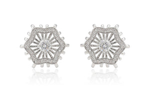 Crystal Wheel Stud Earrings