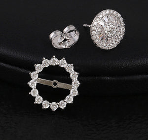 Double Crystal Cluster Stud Earrings