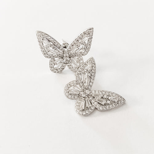 Crystal Butterfly Stud Earrings