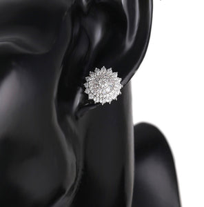 Double Crystal Cluster Stud Earrings