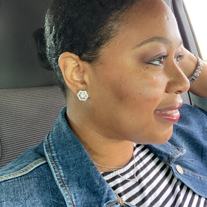 Crystal Wheel Stud Earrings